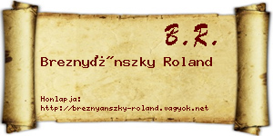 Breznyánszky Roland névjegykártya